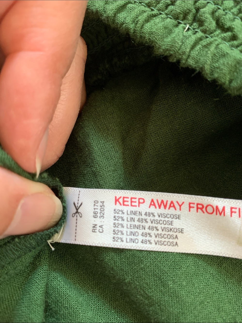 Celandine Linen blend Wide Leg Elastic Waist women’s Pants - Green Sz M - Picture 6 of 6